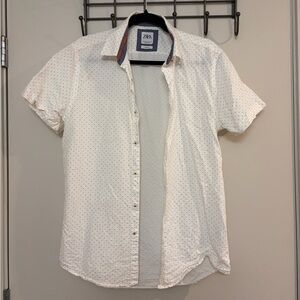 Zara White Polka Dot Men's Casual Shirt